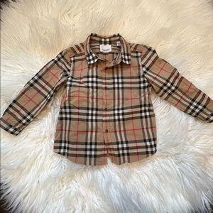 Burberry plaid toddler button down 2t